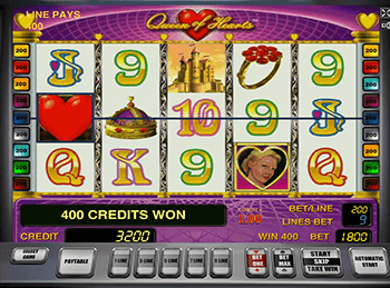 На зеркале казино автоматы Queen Of Hearts